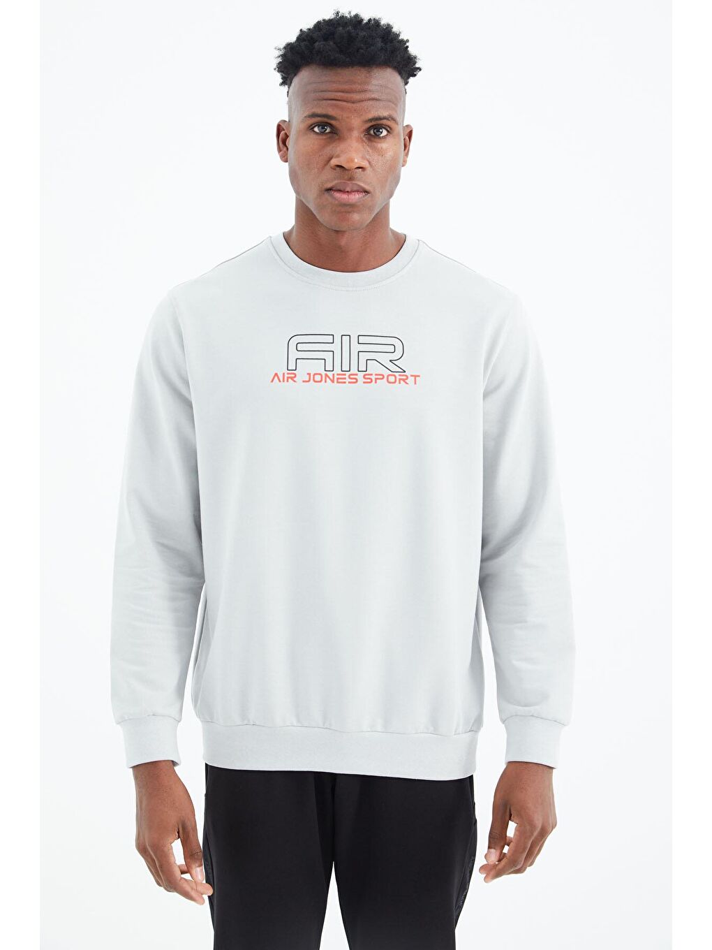 AIR JONES Bej Willy Taş Standart Kalıp Erkek Sweatshirt - 88307