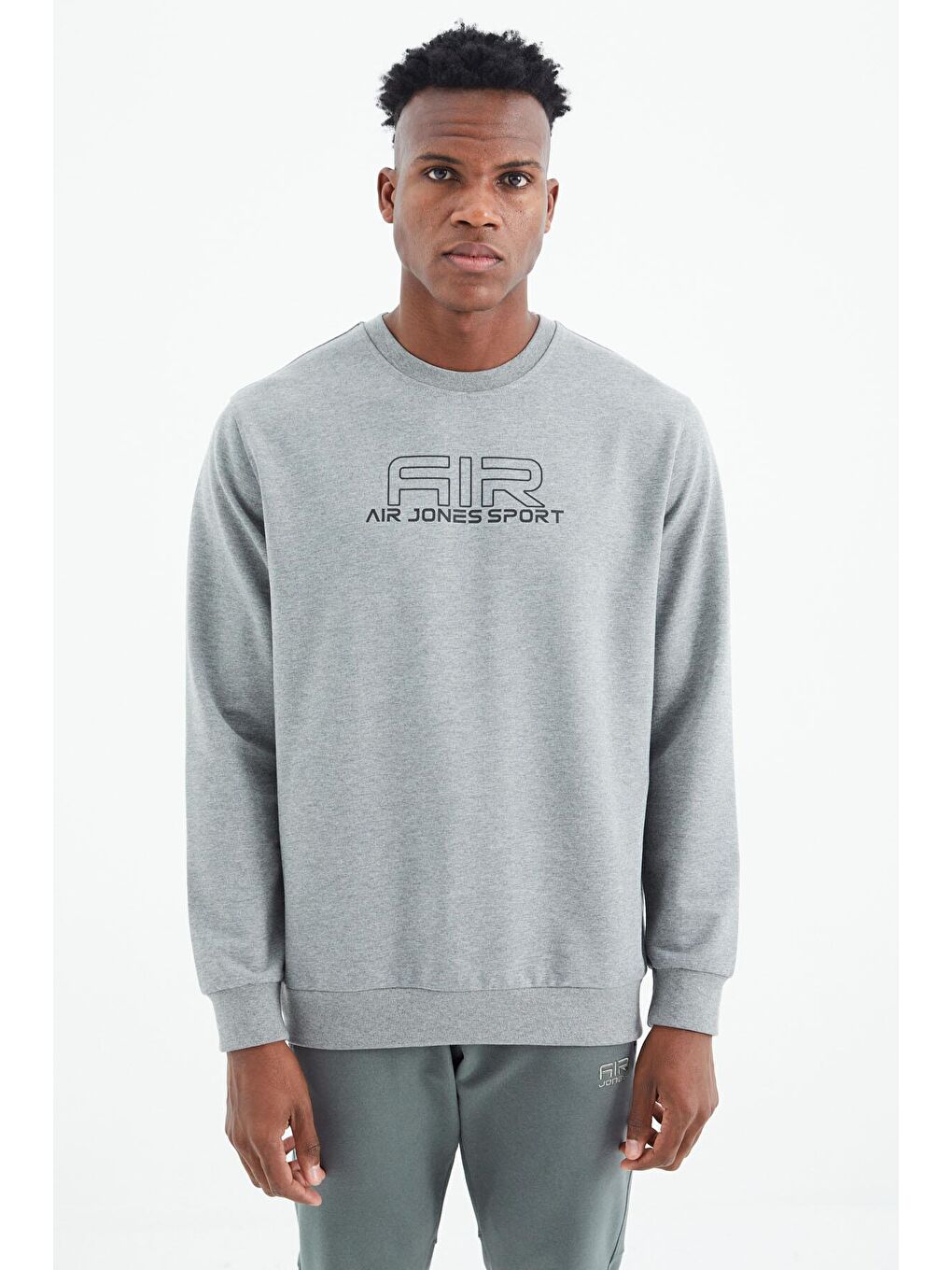 AIR JONES Willy Gri Melanj Standart Kalıp Erkek Sweatshirt - 88307