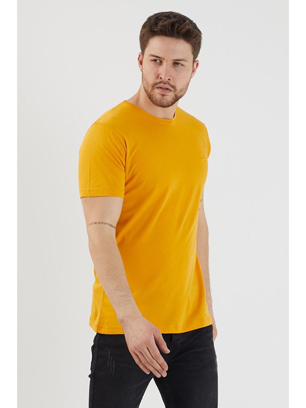 SLAZENGER Hardal Sarı SANDER KTN Erkek T-Shirt Hardal - 1