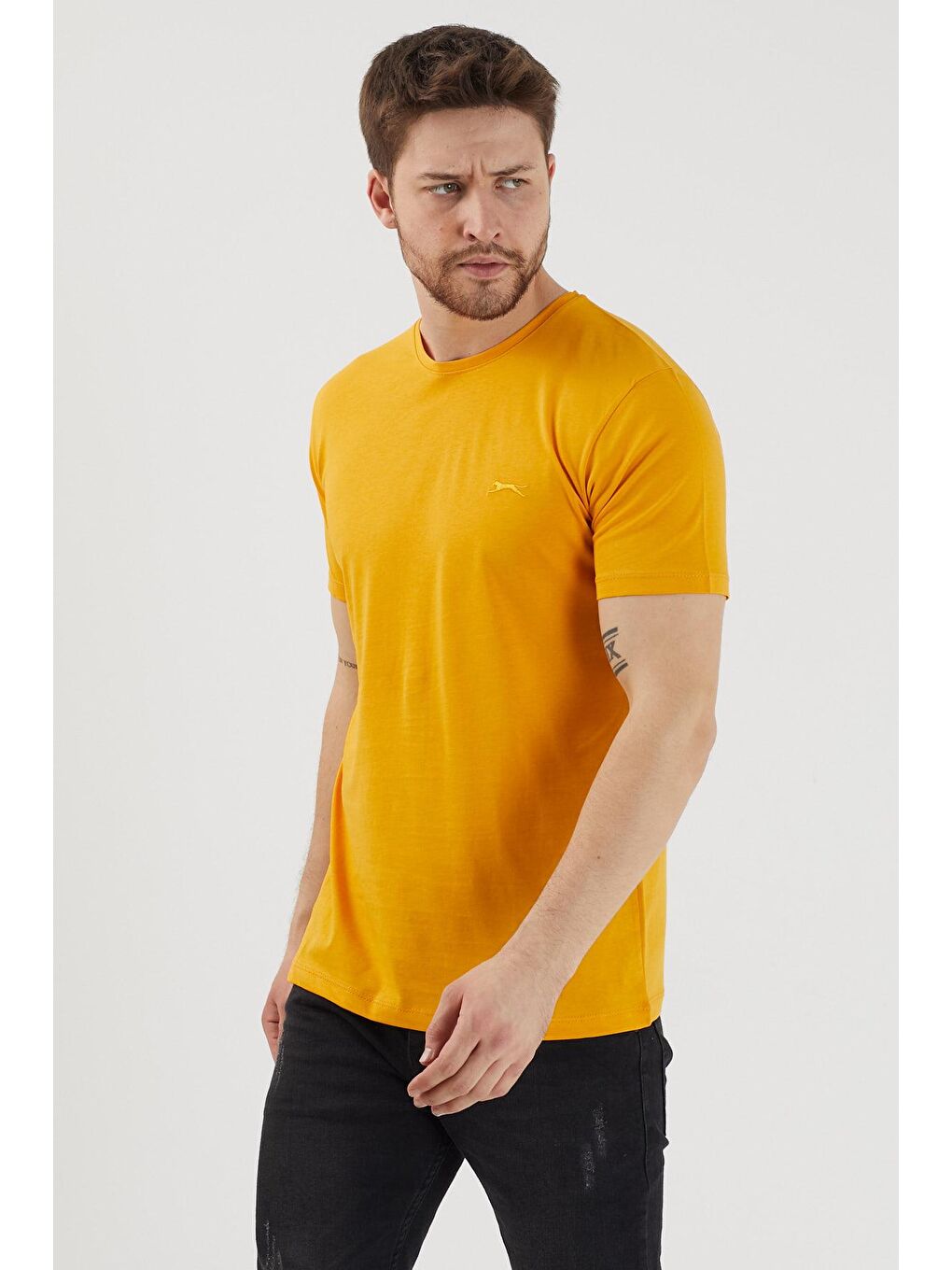 SLAZENGER Hardal Sarı SANDER KTN Erkek T-Shirt Hardal - 2