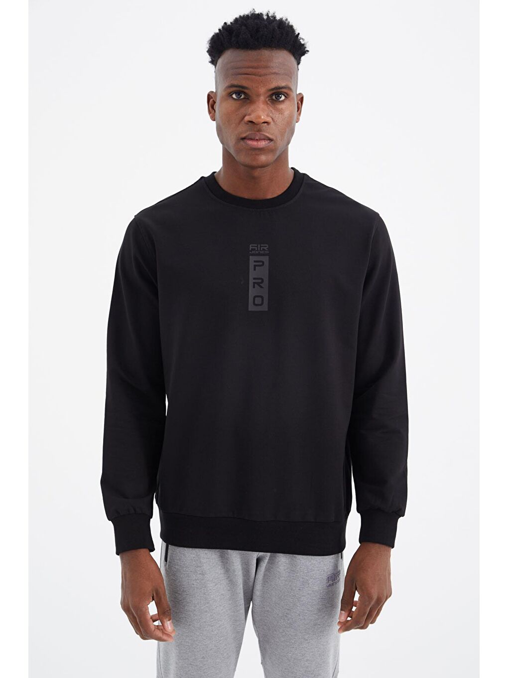 AIR JONES Leroy Siyah O Yaka Erkek Sweatshirt - 88306