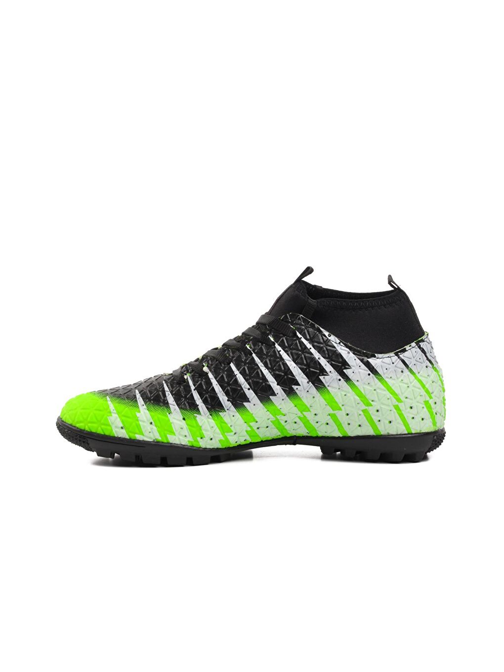 Yeşil-Siyah Erkek Çoraplı Halı Saha Ayakkabısı 1453-1