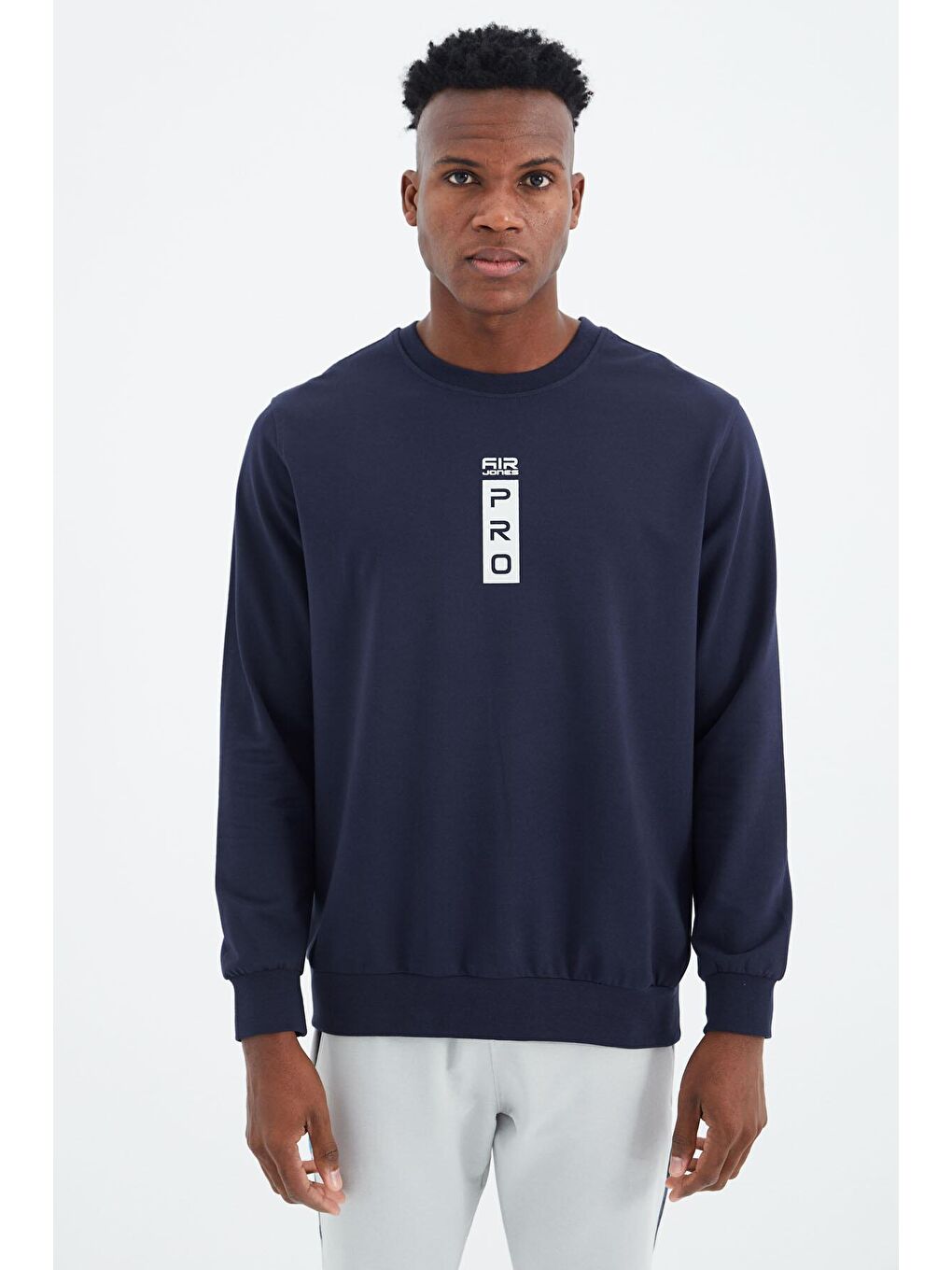 AIR JONES Leroy İndigo O Yaka Erkek Sweatshirt - 88306