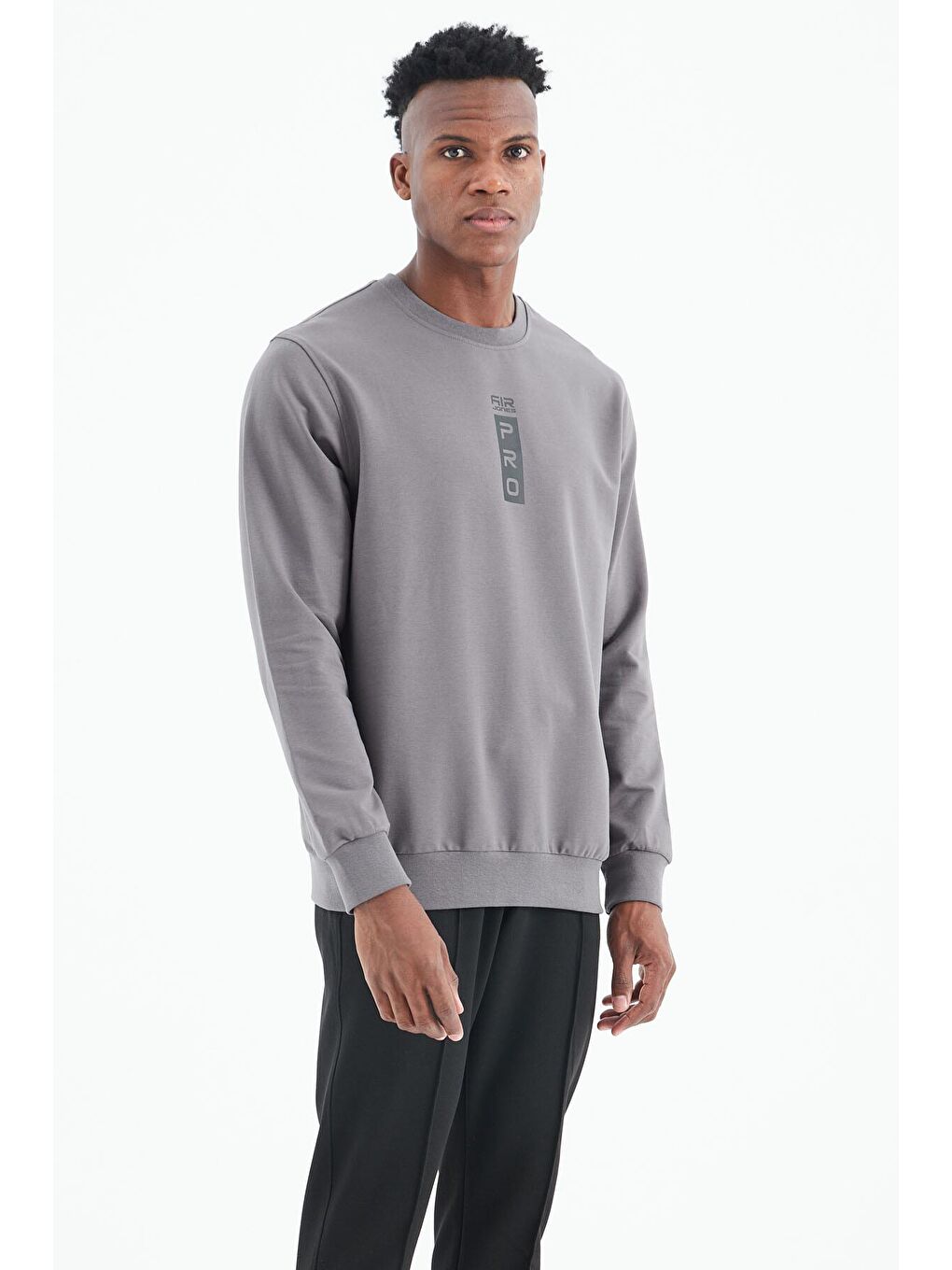 AIR JONES Leroy Koyu Gri O Yaka Erkek Sweatshirt - 88306 - 3