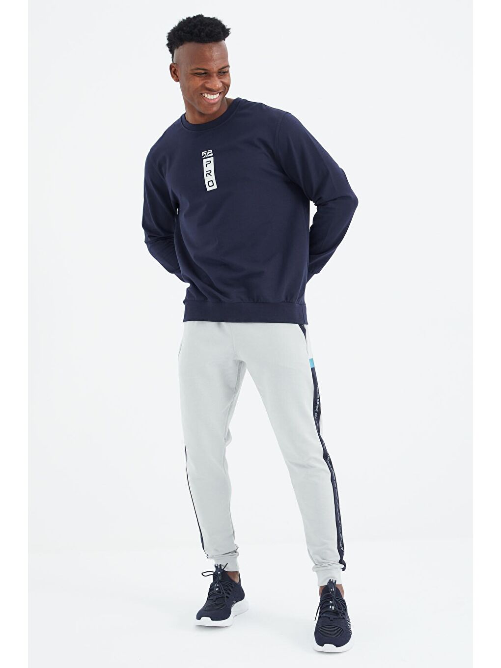 AIR JONES Leroy İndigo O Yaka Erkek Sweatshirt - 88306 - 1