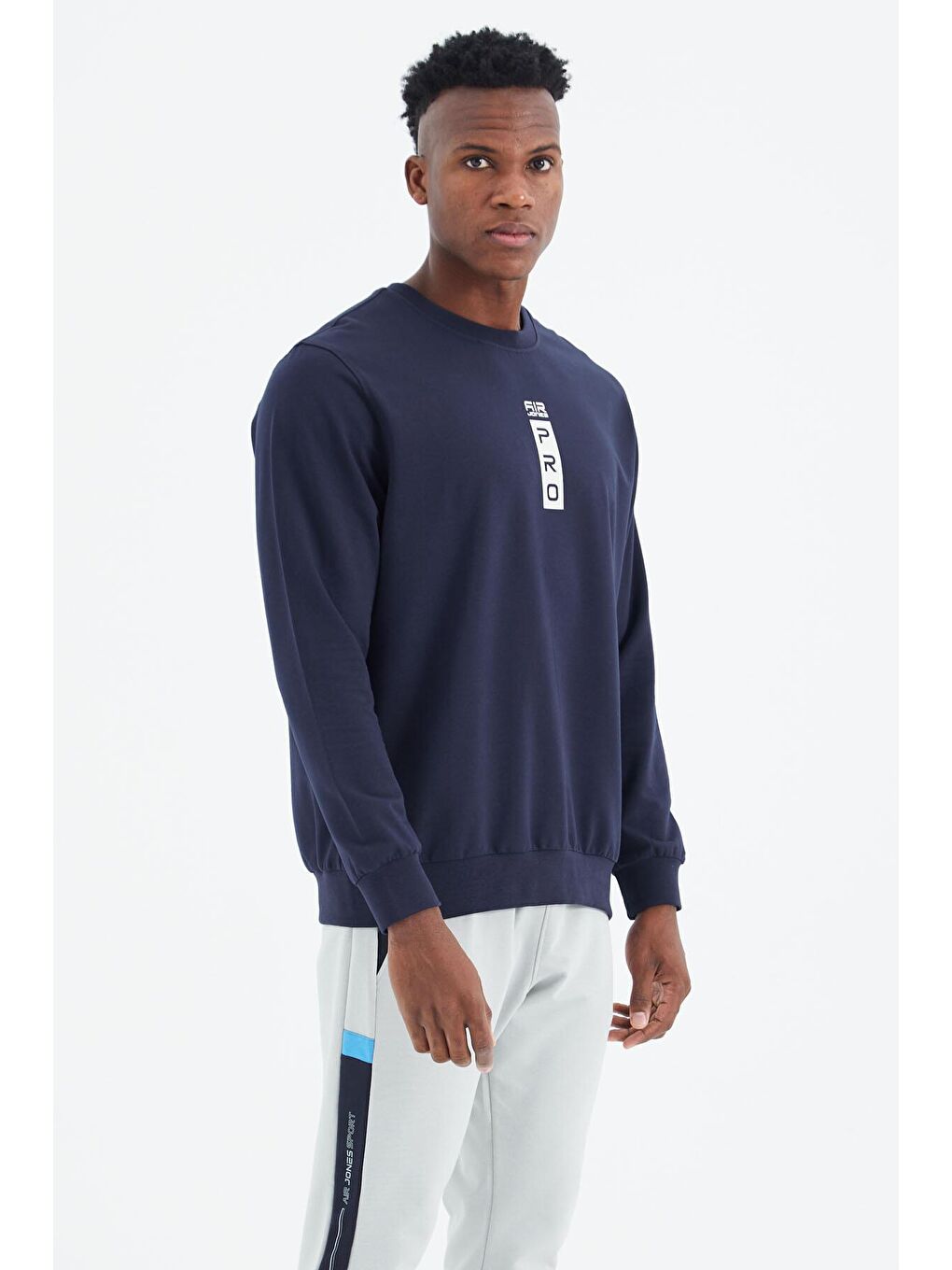 AIR JONES Leroy İndigo O Yaka Erkek Sweatshirt - 88306 - 2