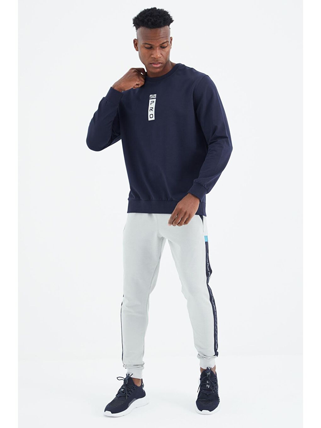 AIR JONES Leroy İndigo O Yaka Erkek Sweatshirt - 88306 - 4