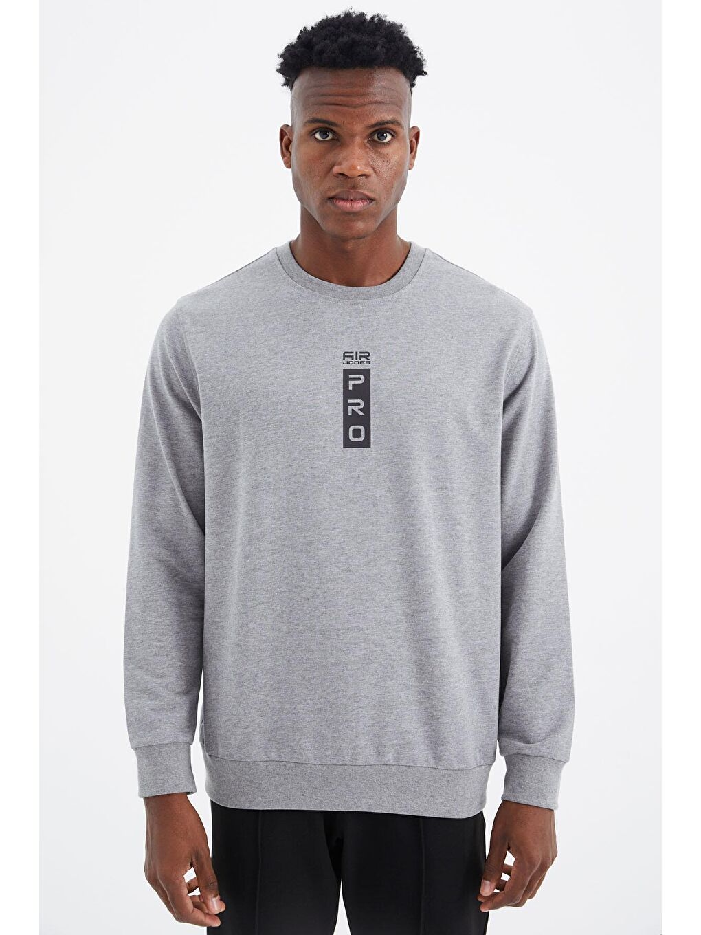 AIR JONES Leroy Gri Melanj O Yaka Erkek Sweatshirt - 88306