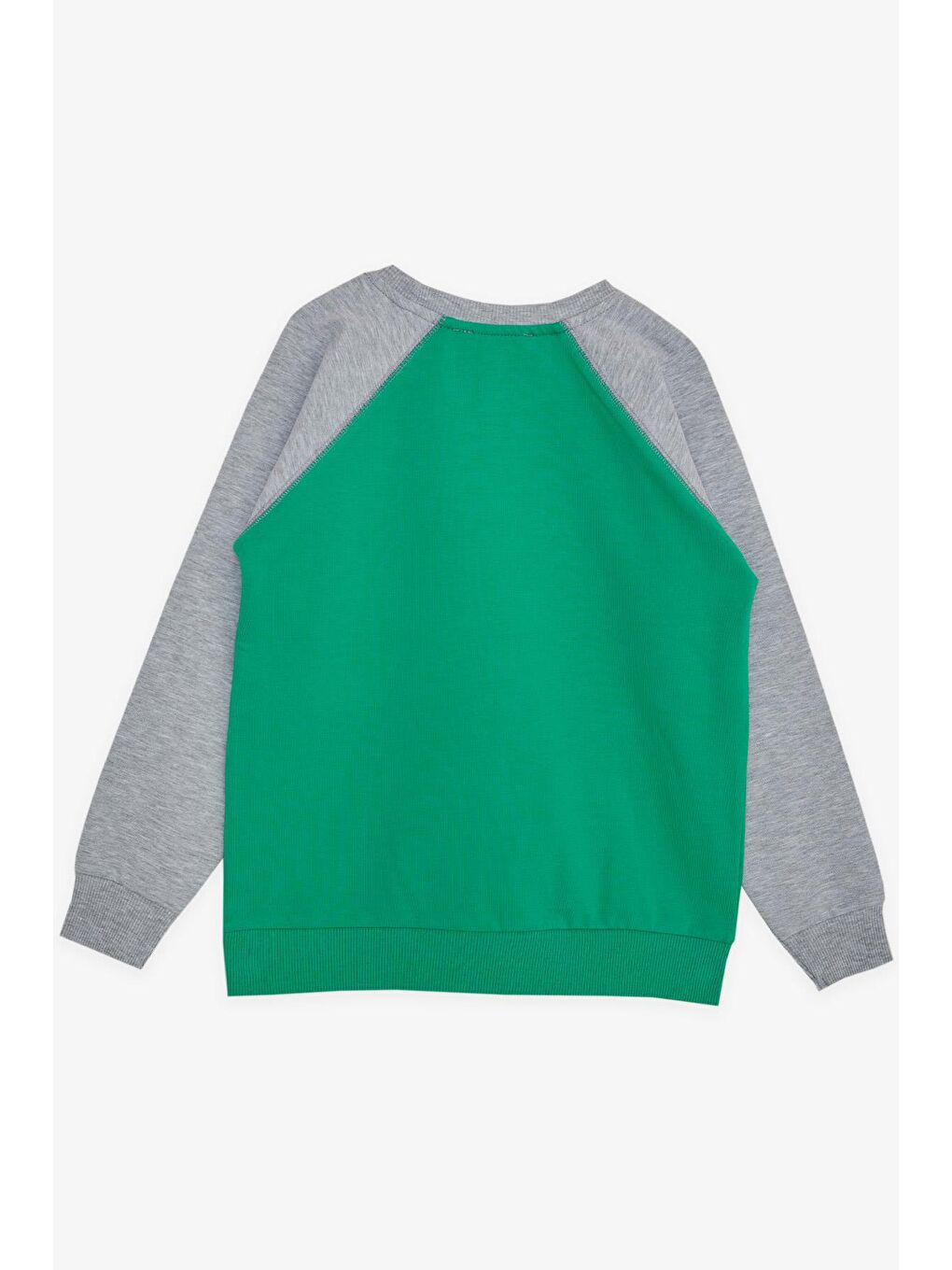 Erkek Çocuk Sweatshirt Yazı Baskılı Cepli Yeşil (5-10 Yaş)-1