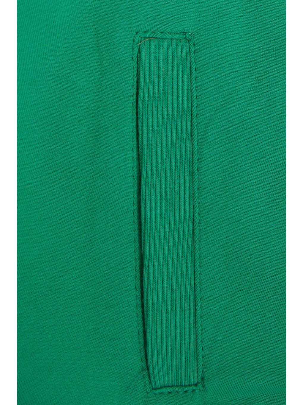 Erkek Çocuk Sweatshirt Yazı Baskılı Cepli Yeşil (5-10 Yaş)-3