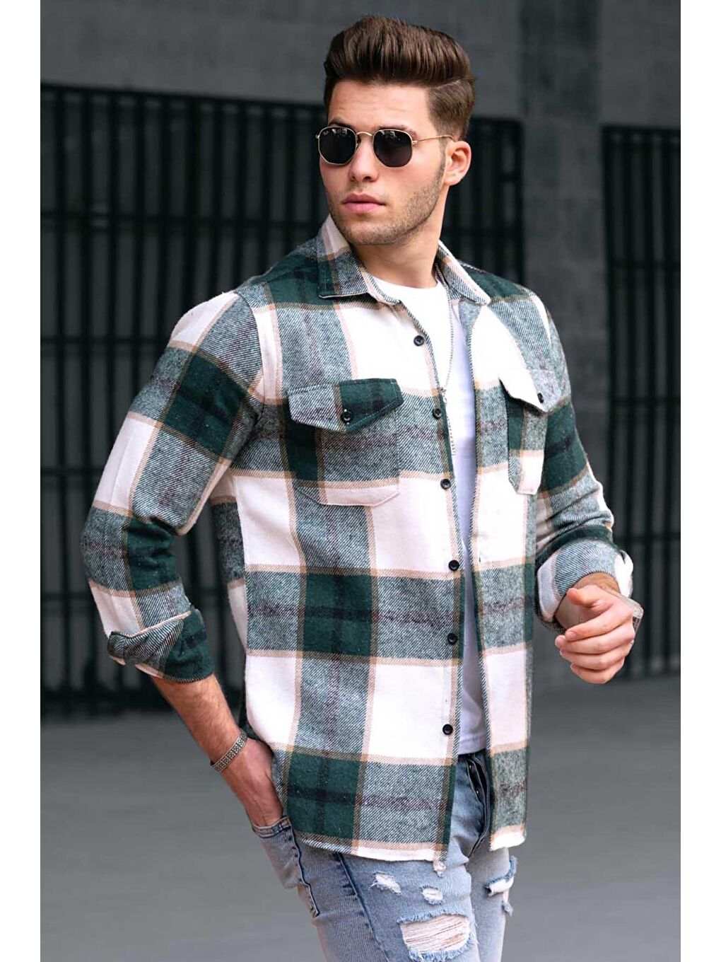 Ekoseli Yeşil Oduncu Gömlek 4921