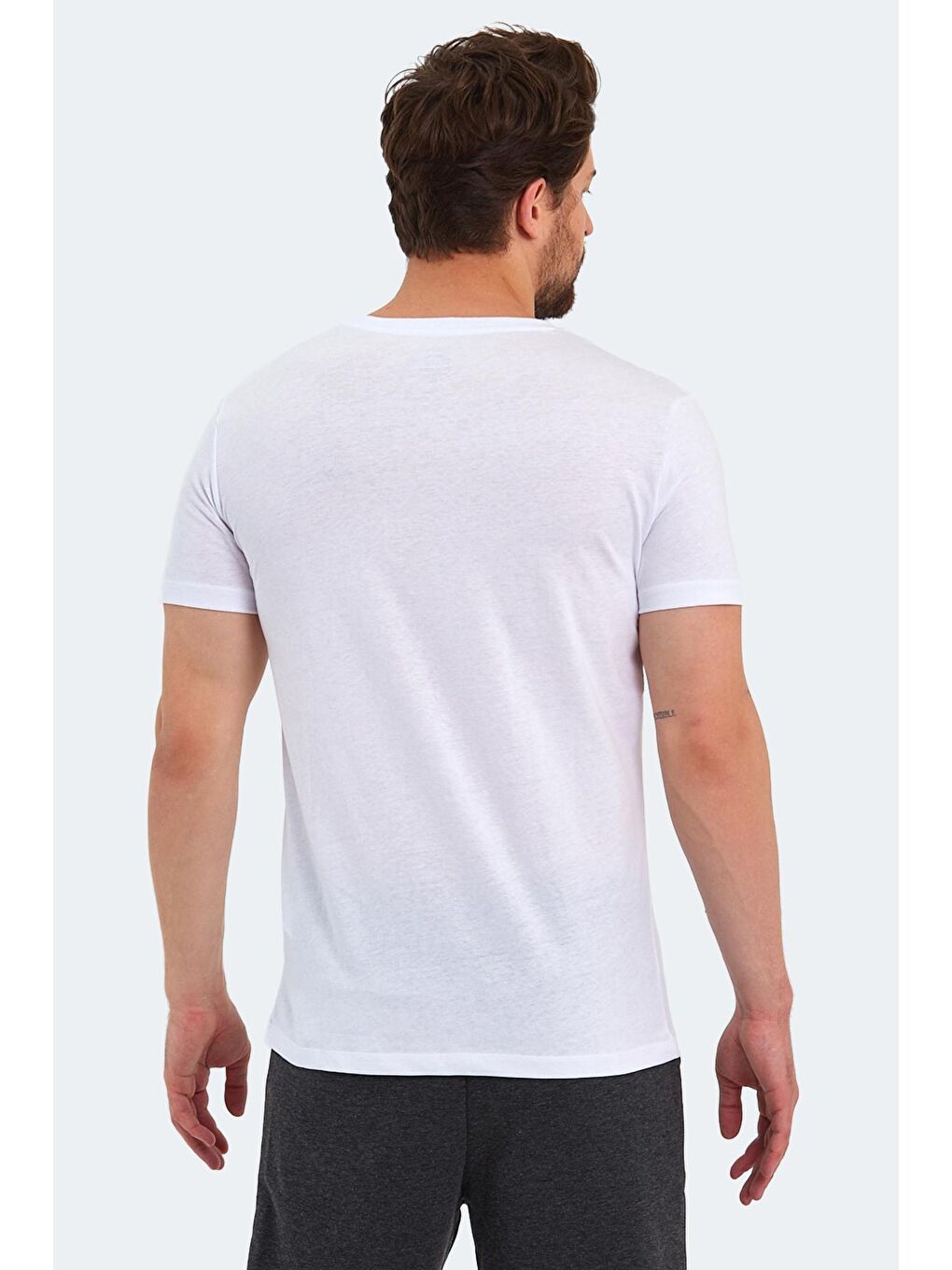 SANDER KTN Erkek %100 Pamuk Tişört Beyaz-1