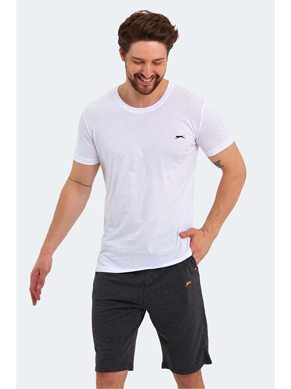 SANDER KTN Erkek %100 Pamuk Tişört Beyaz-2