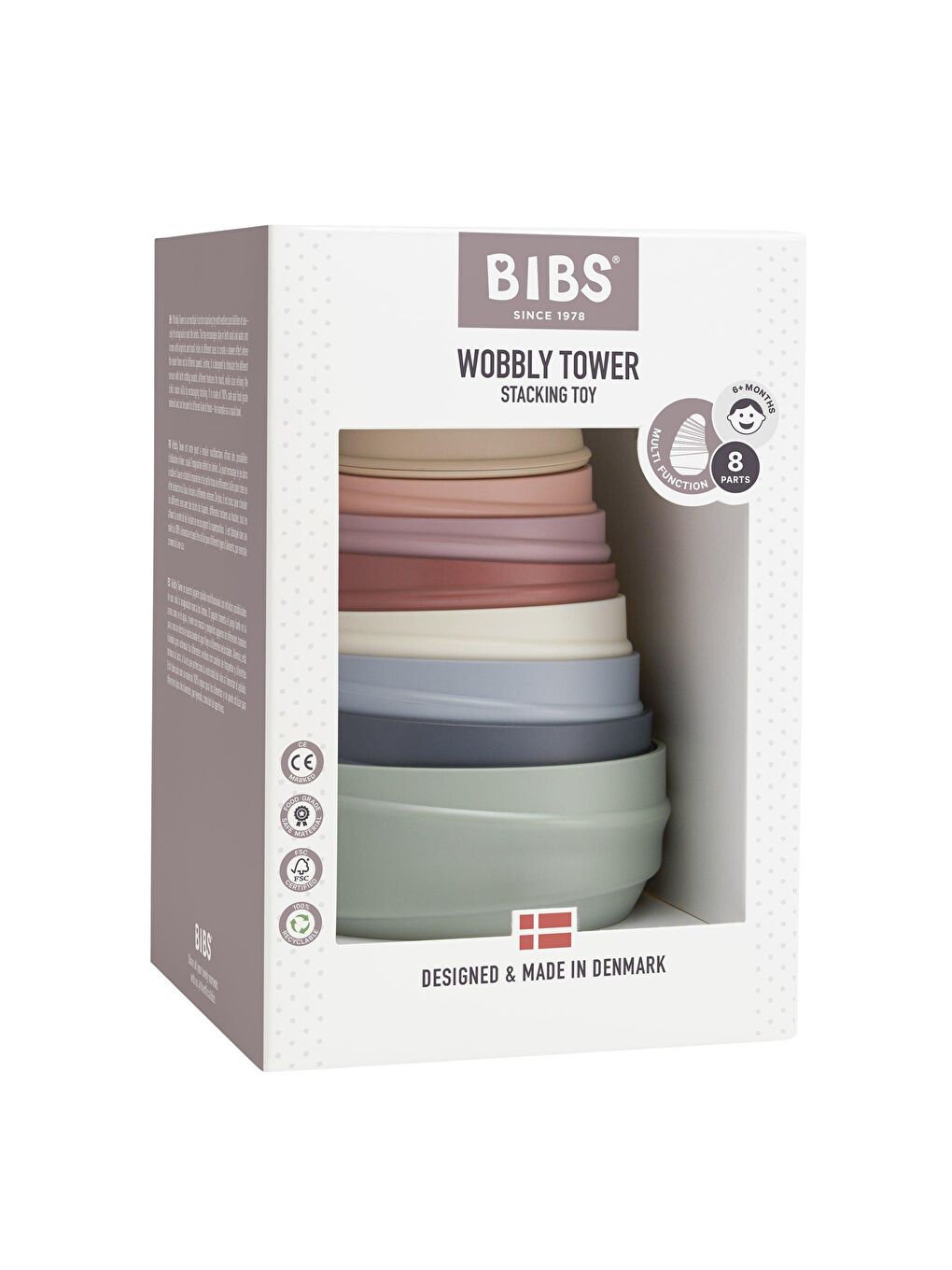 BİBS Wobbly Tower Oyun Kulesi-Pastel Rainbow - 2