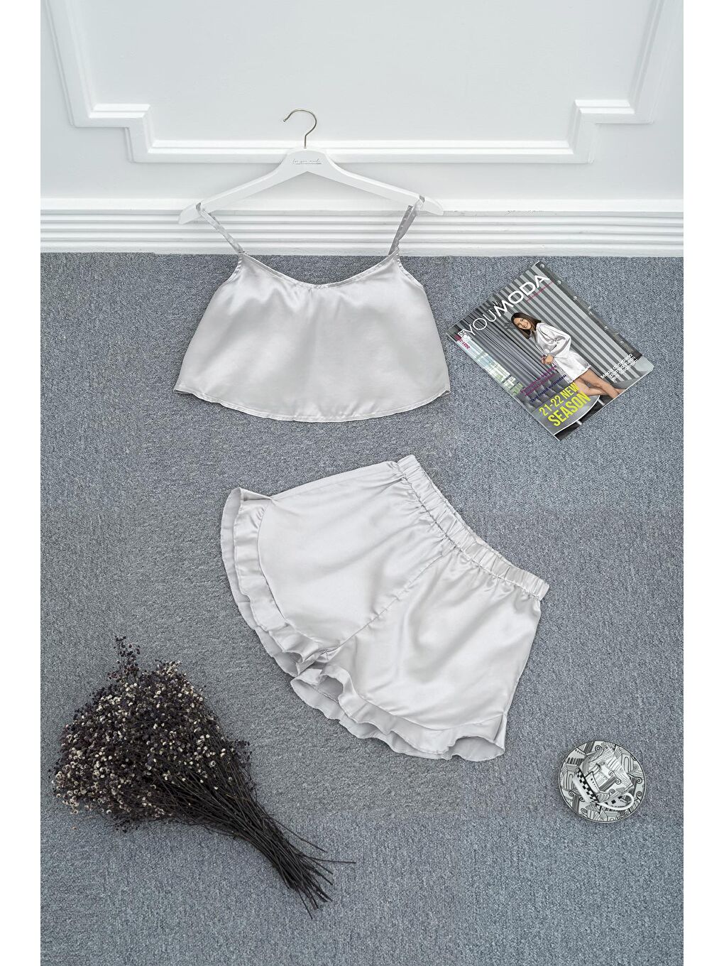 2'li Gri Atlet Şort Takım