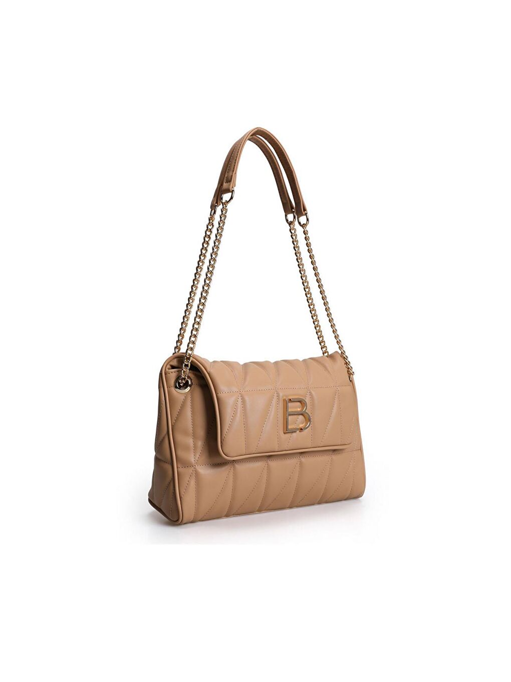 Gri Desenli Zincir Askılı Kadın El ve Omuz Çantası-4