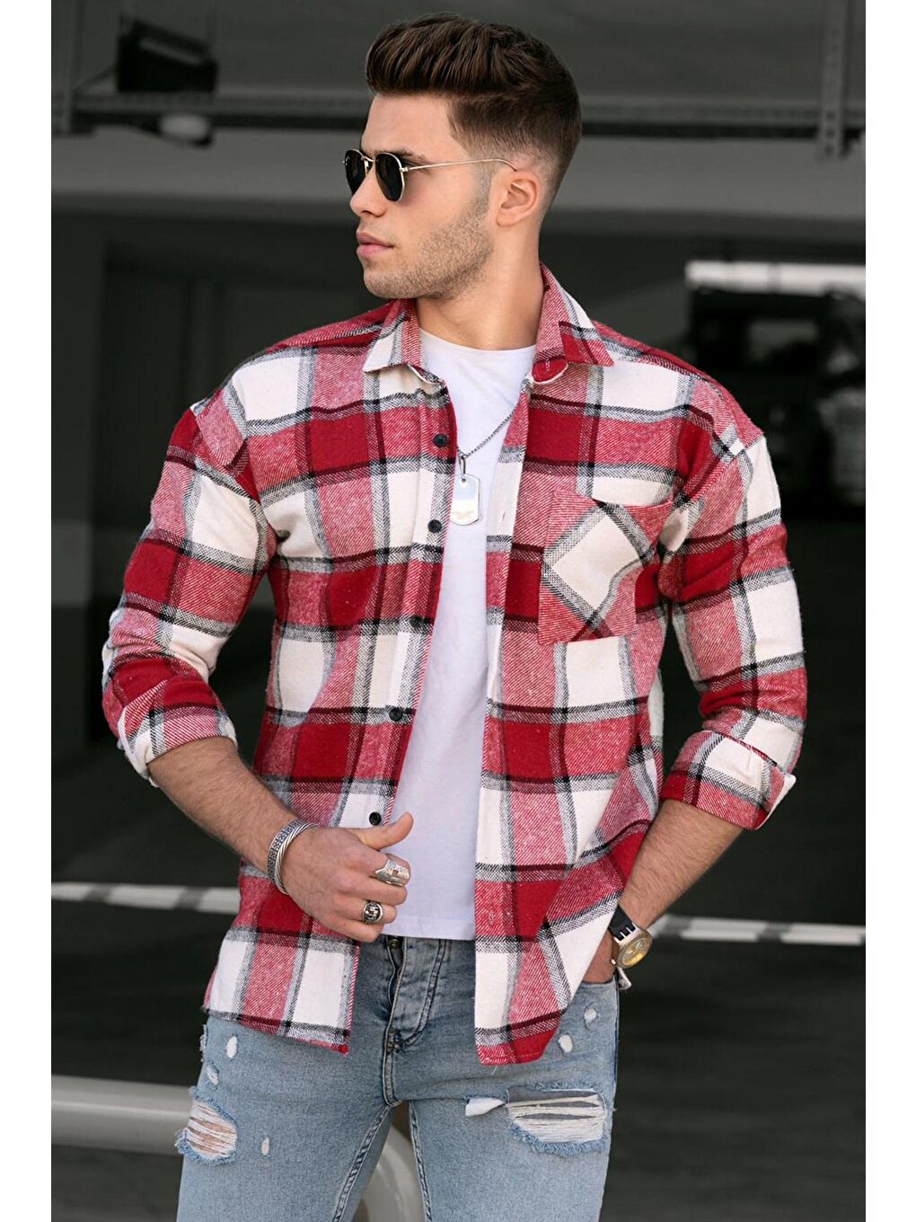 Ekoseli Kırmızı Erkek Gömlek 4908