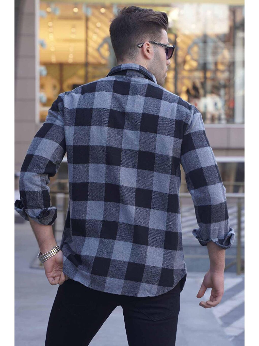 Ekoseli Gri Oduncu Gömlek 4664-4