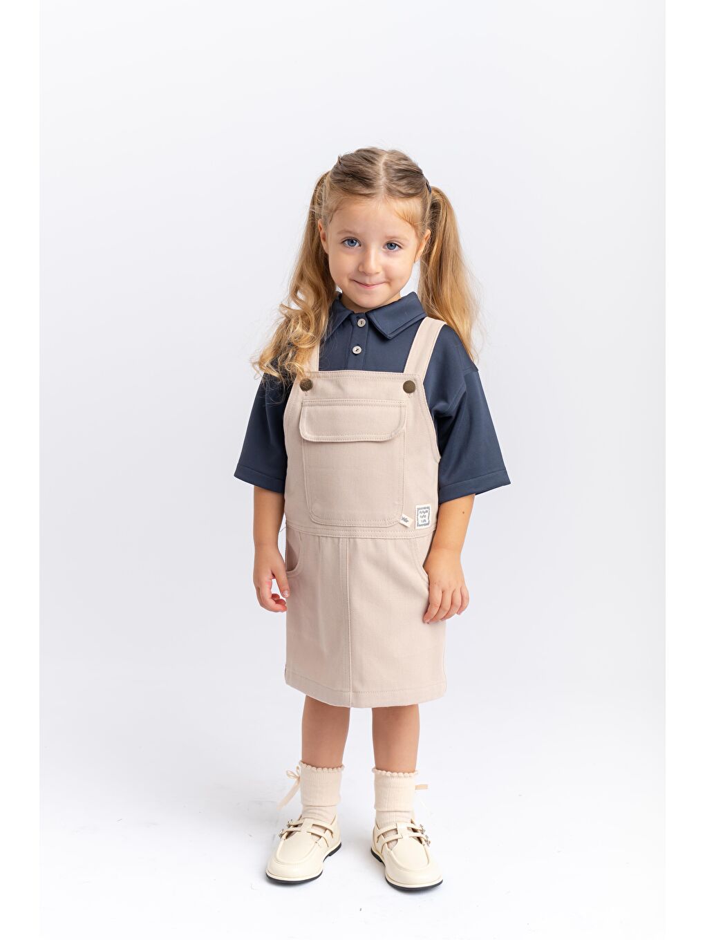 Bej Kız Çocuk Gabardin Salopet