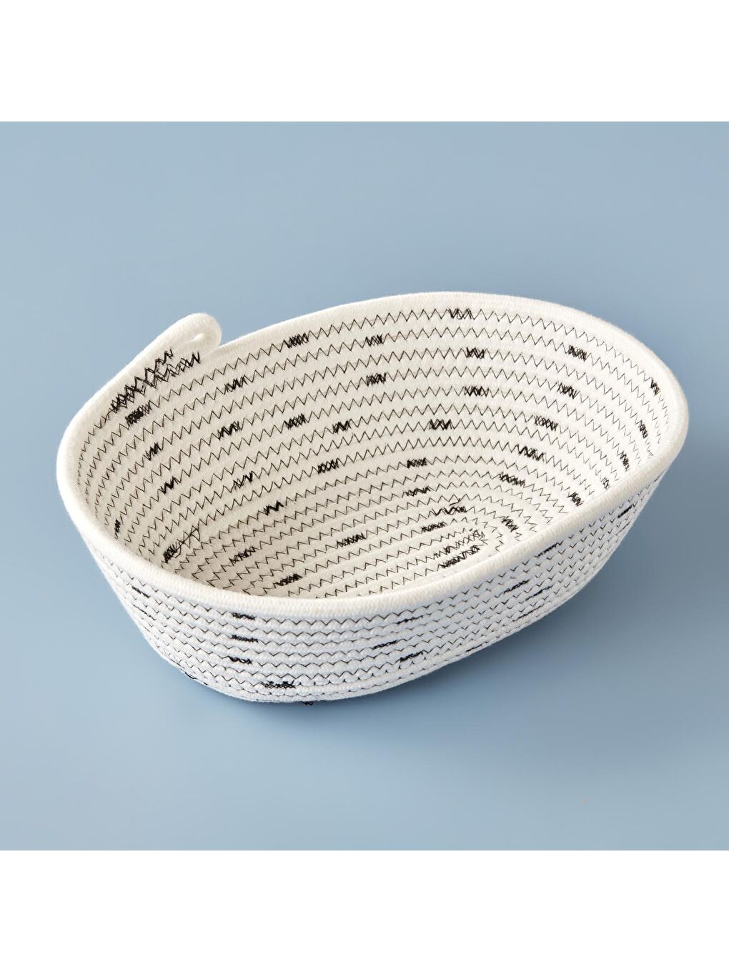 Maroon Pamuklu Dekoratif Sele Sepet Beyaz