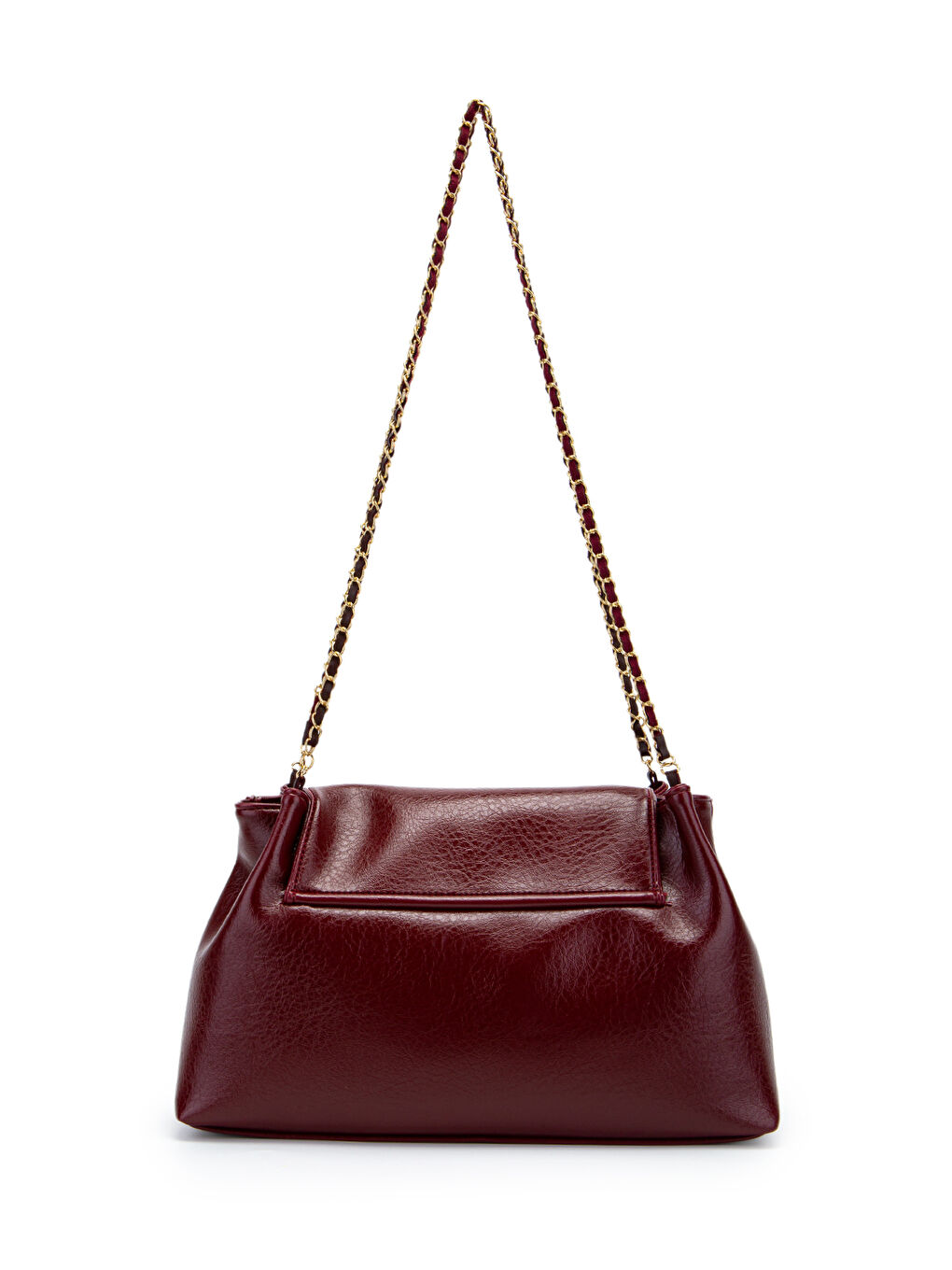 Kapaklı Zarif Tasarım Sarrah Kadın Omuz Çanta Bordo-2