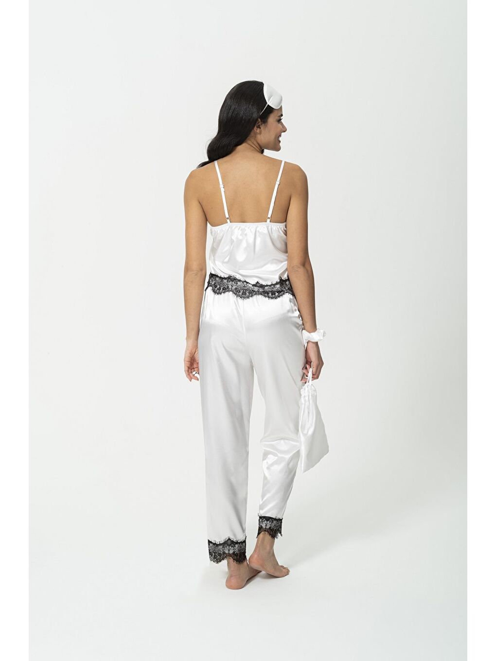 Ekru 5'li Dantel Detaylı Atlet Pantolon Takım-1