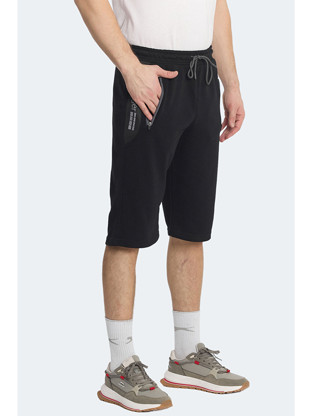 NEACEL Erkek Cepli Kapri Siyah Şort-2