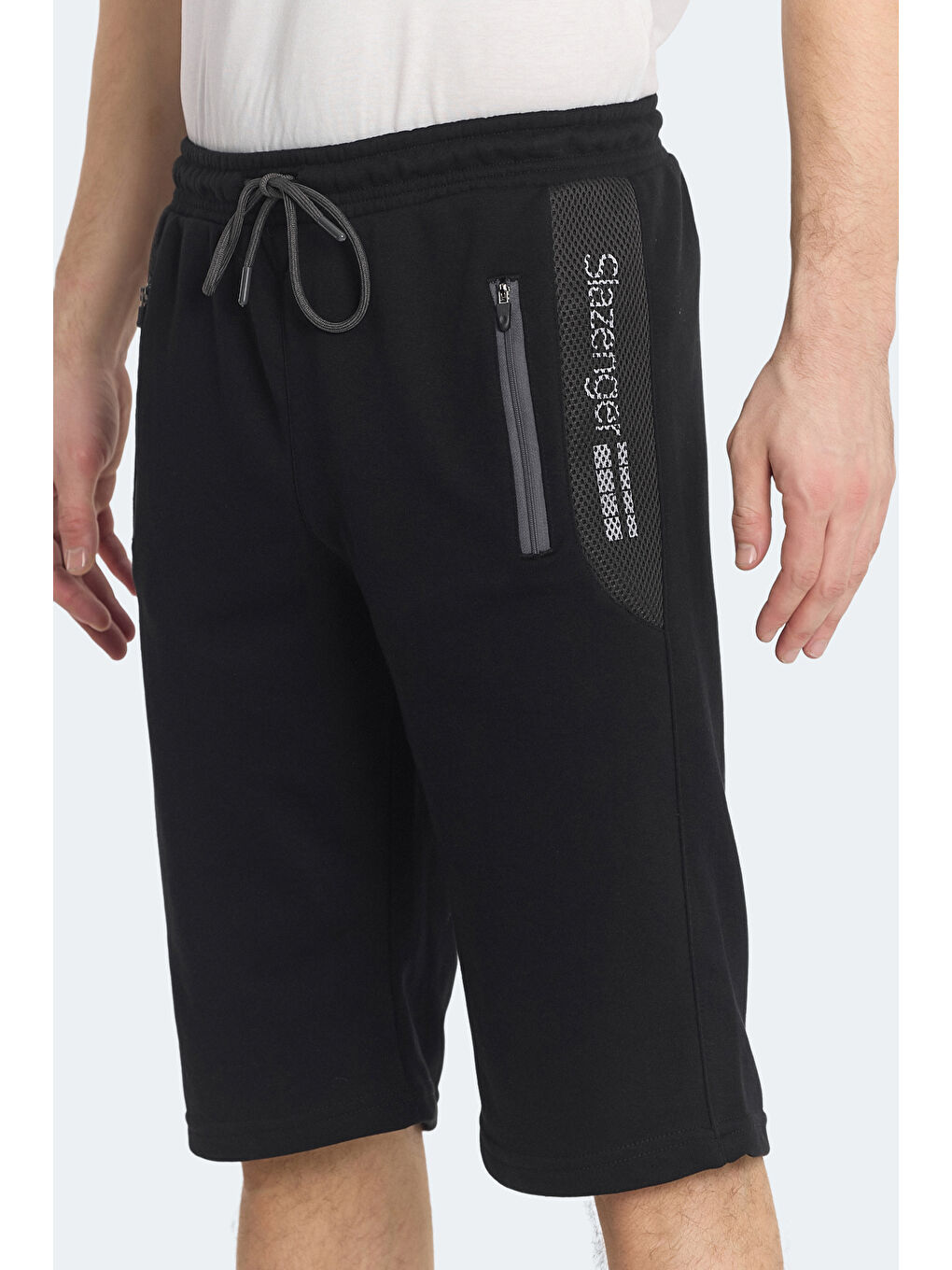 NEACEL Erkek Cepli Kapri Siyah Şort-4