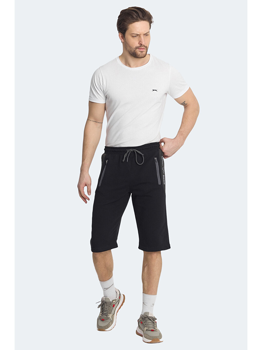 NEACEL Erkek Cepli Kapri Siyah Şort-6