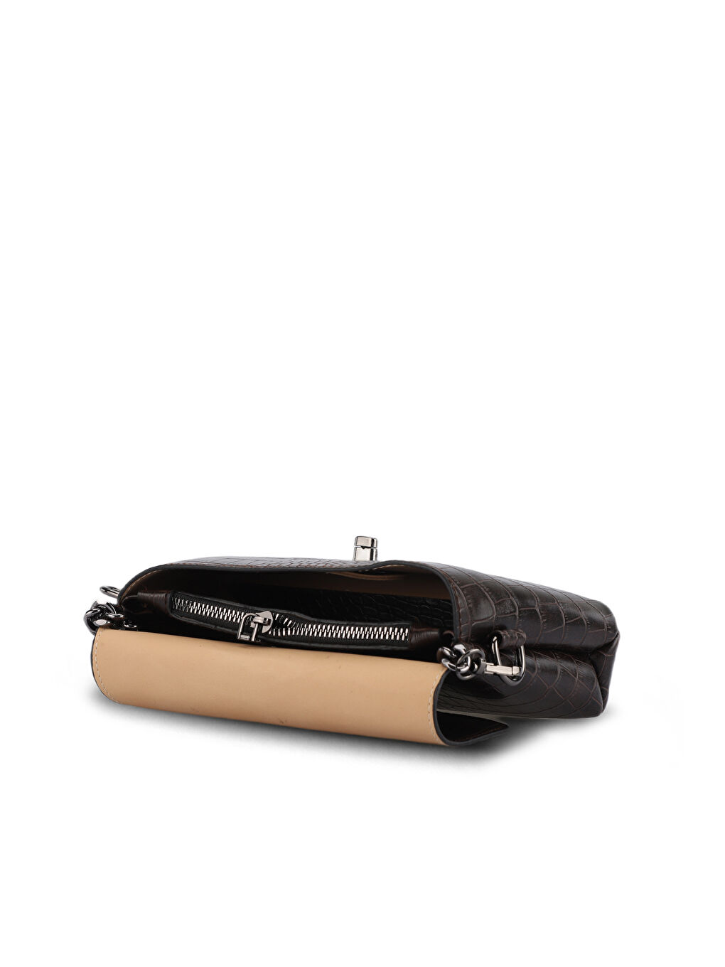 Kahverengi TORINO KROKO Kadın Kahve Omuz Çantası-3