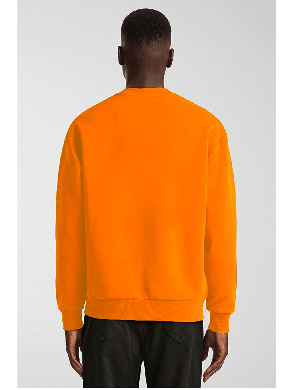 Turuncu Erkek Bisiklet Yaka Regular Fit 3 İplik İçi Polarlı Kalın Sweatshirt SPR25SW36-1