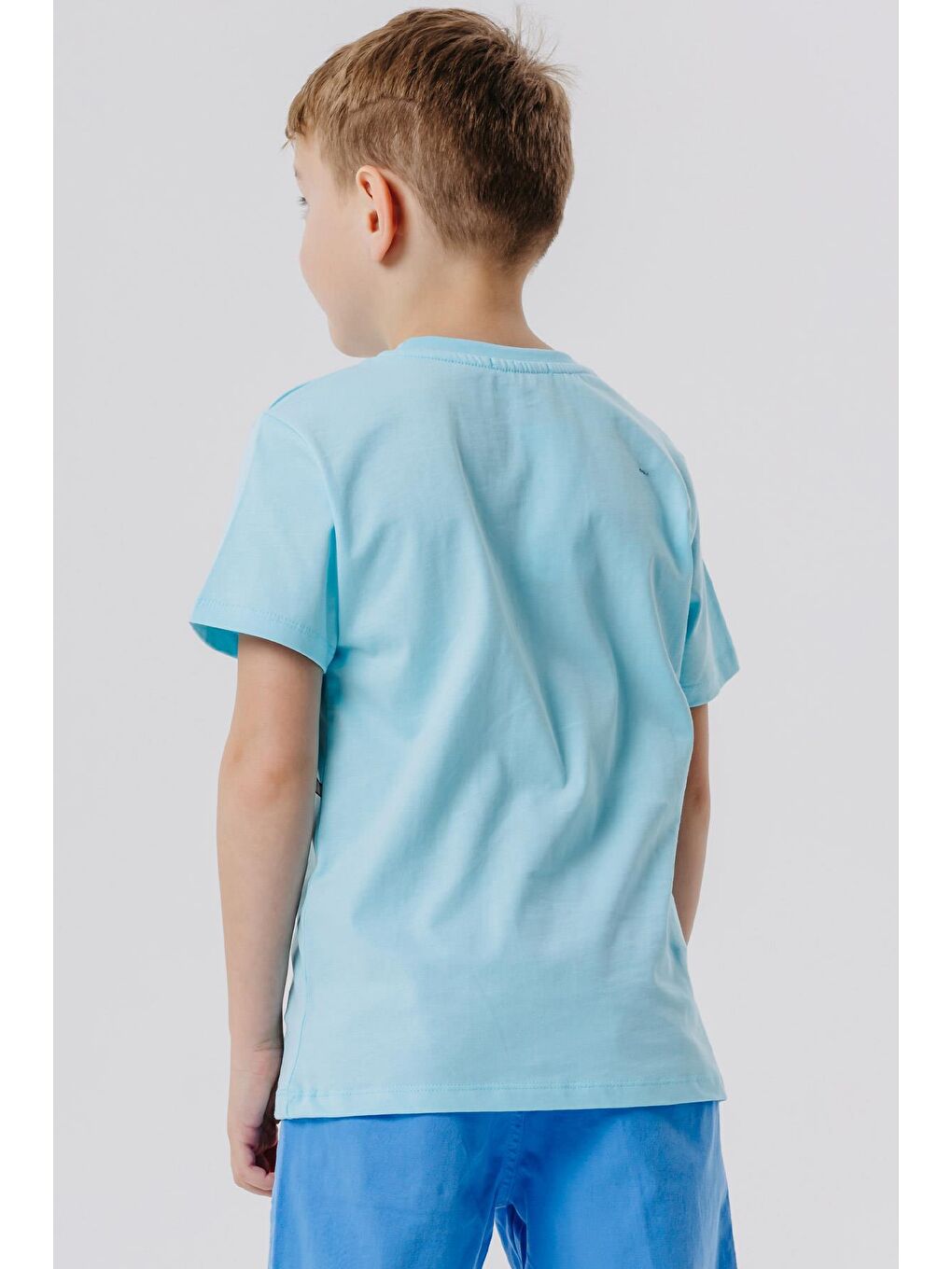 Erkek Çocuk Tişört Dinozor Baskılı Açık Mavi (5-10 Yaş)-2