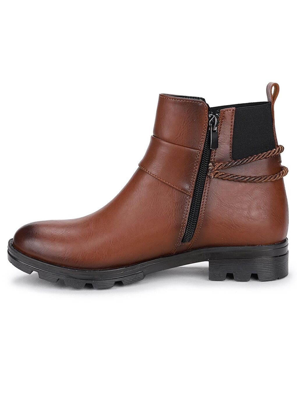 Kahverengi Cilt Günlük Termo Taban Kadın Bot Ayakkabı Pnt 418042-4