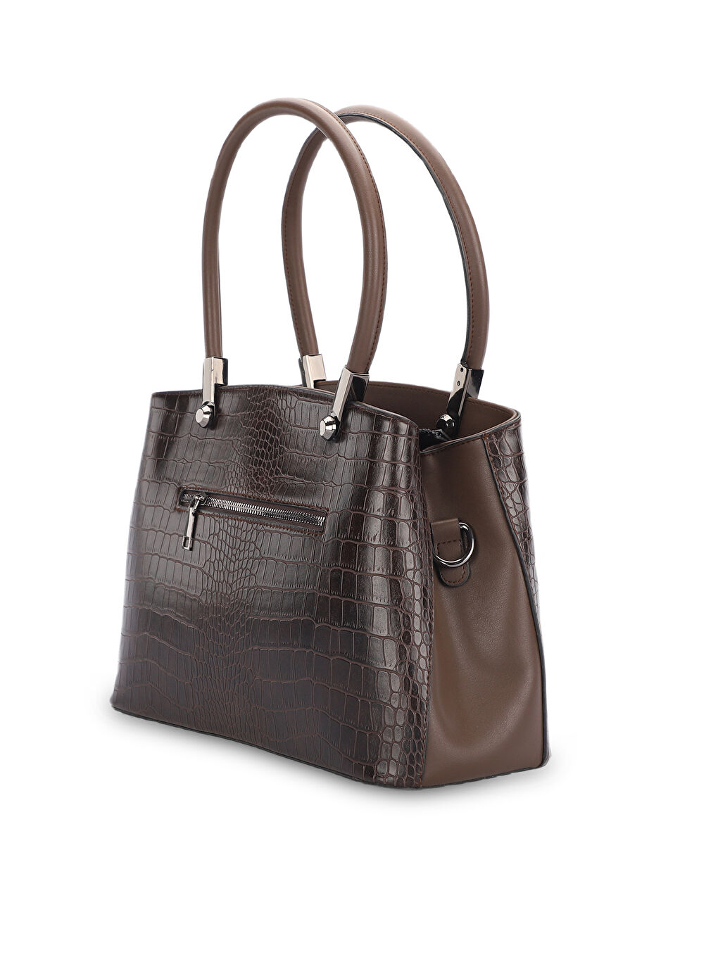 Kahverengi ROMA KROKO Kadın Kahve El Çantası-2