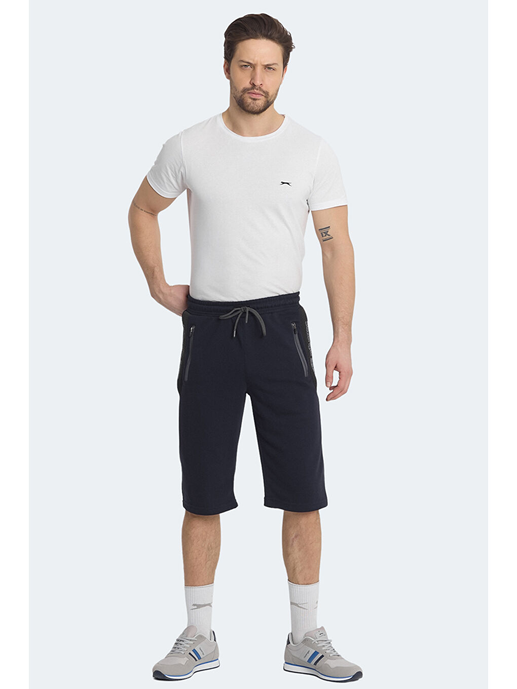 NEACEL Erkek Cepli Kapri Lacivert Şort-6