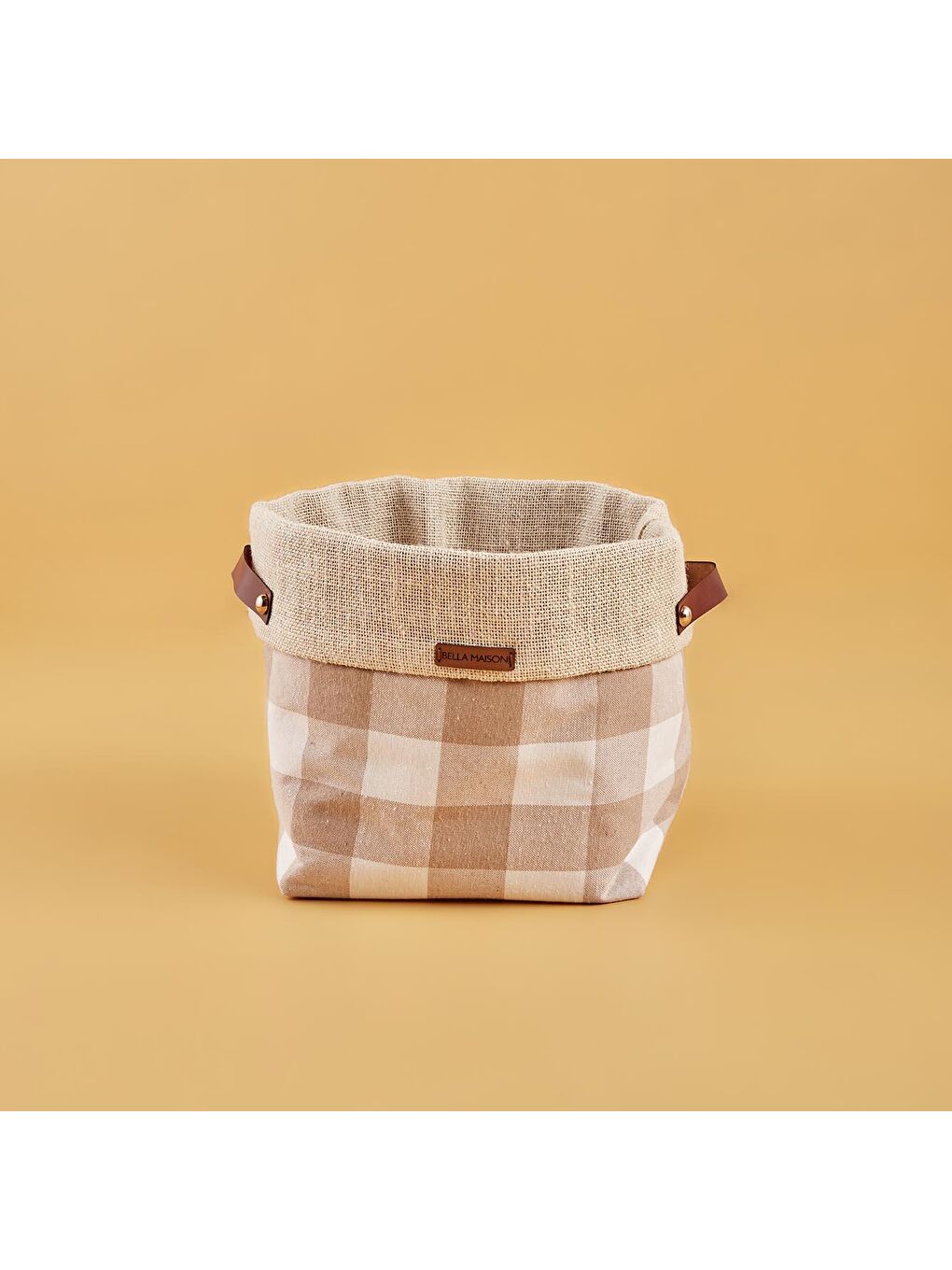 Bella Maison Bej Plaid Organizer Sepet Bej