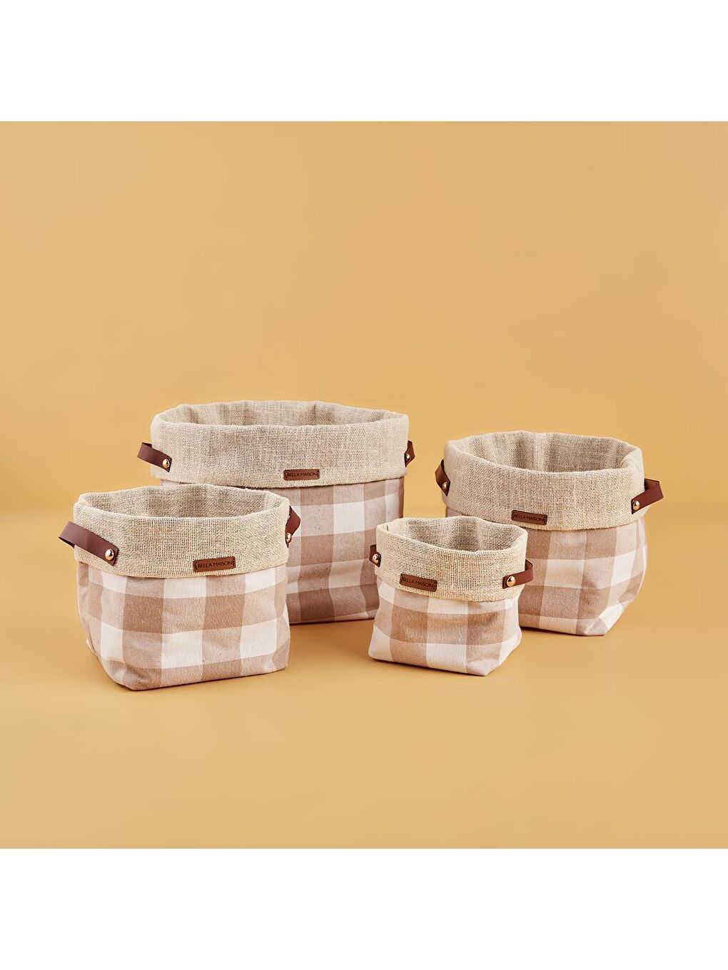 Bella Maison Bej Plaid Organizer Sepet Bej - 3