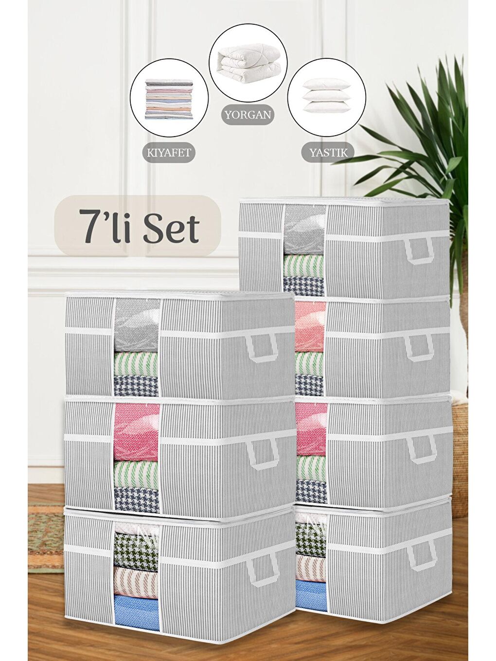 Gri 7'li Mega Boy Pencereli Yorgan Hurcu