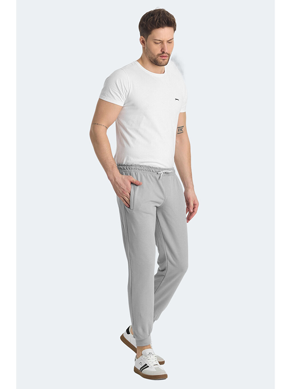 KISHA IN Erkek Cepli Dar Paça Gri Eşofman Altı-3