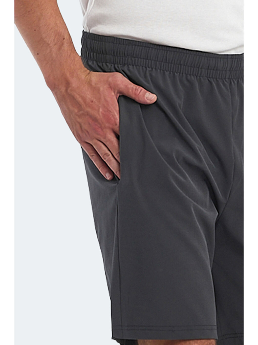 Gri Beli Lastikli Erkek Şort-3