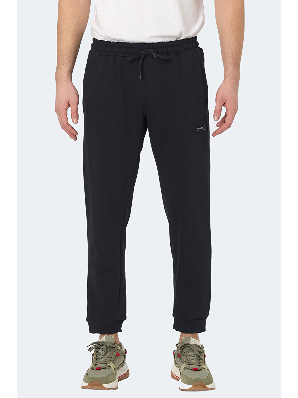 KISHA IN Erkek Cepli Dar Paça Siyah Eşofman Altı-1