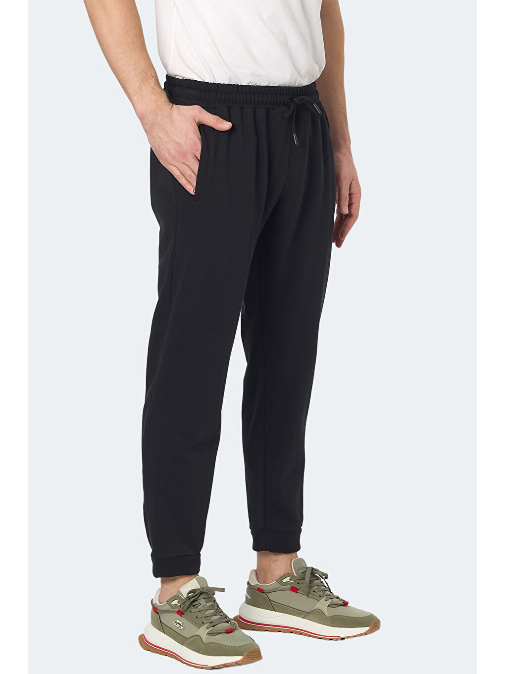 KISHA IN Erkek Cepli Dar Paça Siyah Eşofman Altı-2