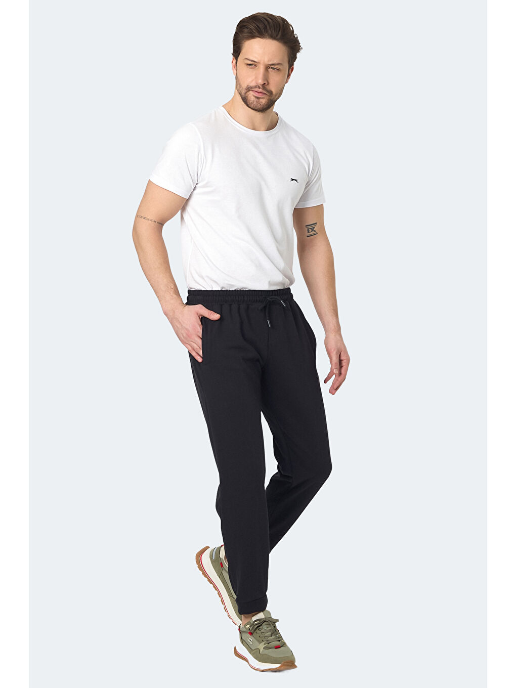 KISHA IN Erkek Cepli Dar Paça Siyah Eşofman Altı-6