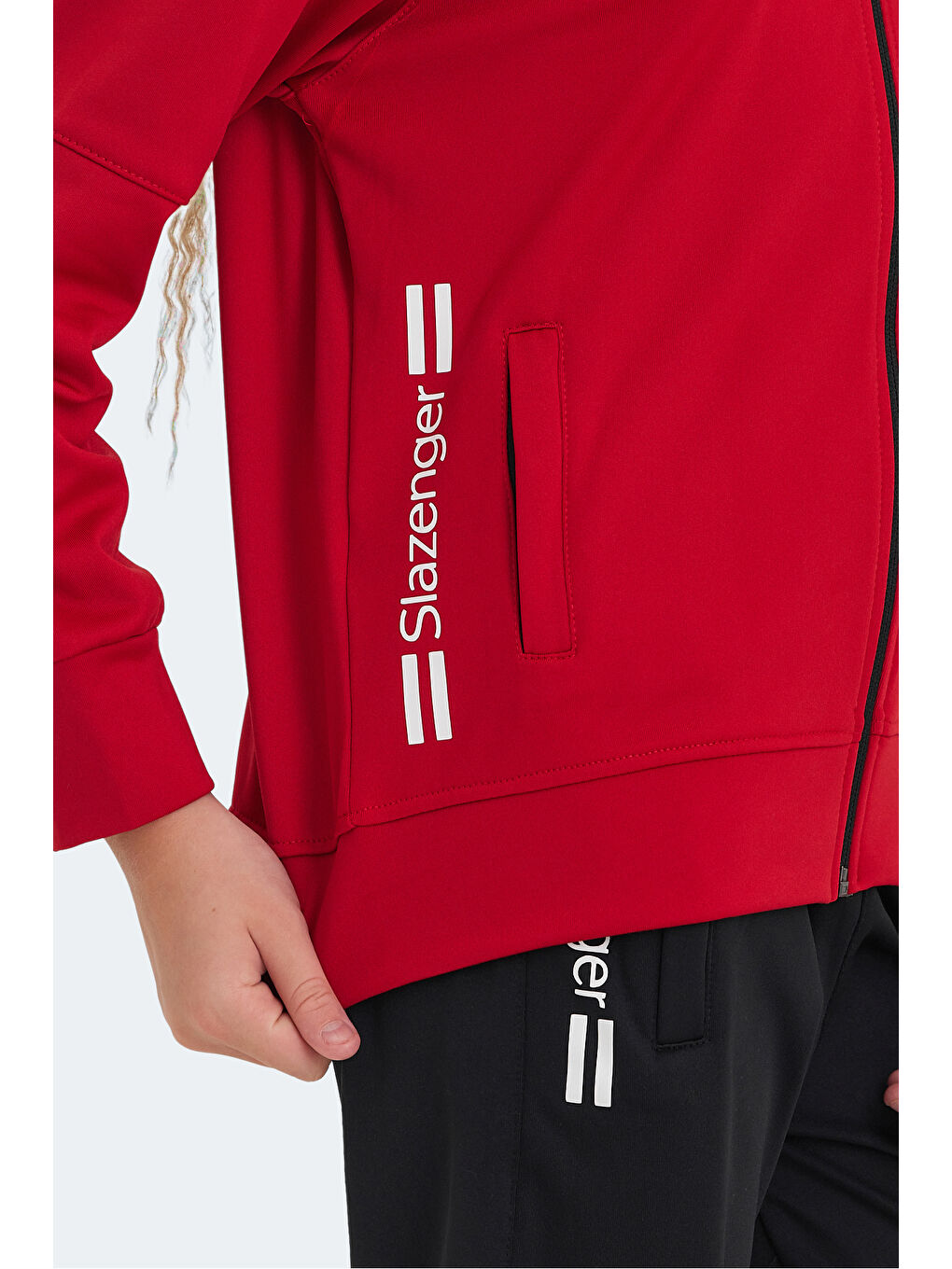 NEXT IN Unisex Çocuk Fermuarlı Dik Yaka Cepli Kırmızı Eşofman Takımı-3