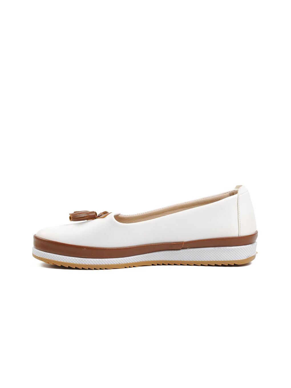 165 Beyaz-Taba Hakiki Deri Kadın Günlük Ayakkabı-1