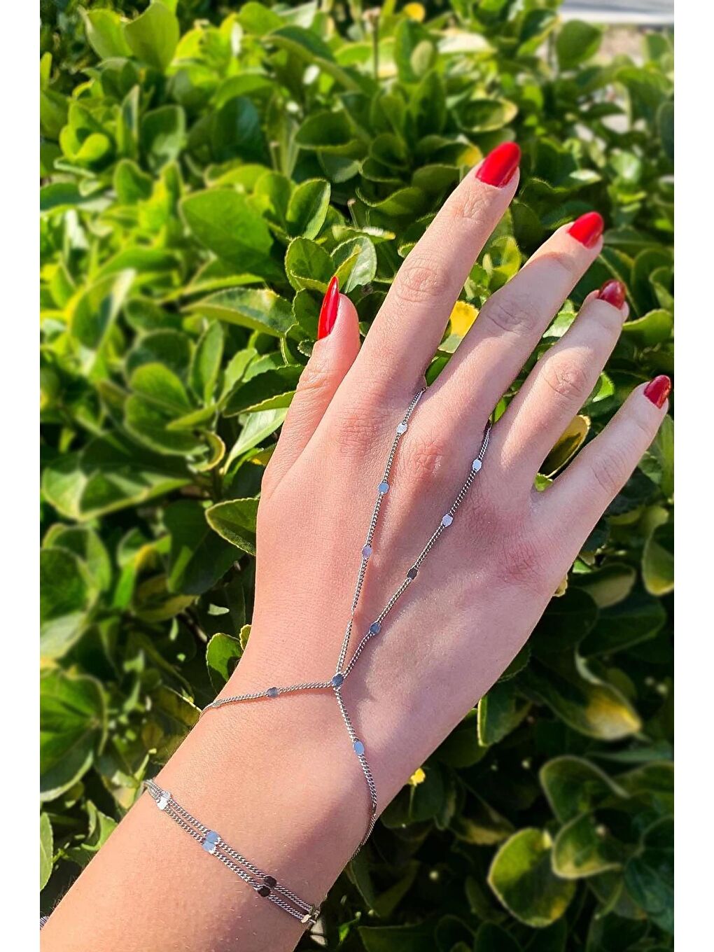 Gri Gümüş Renk Minimal Çelik Zincir Şahmeran-4