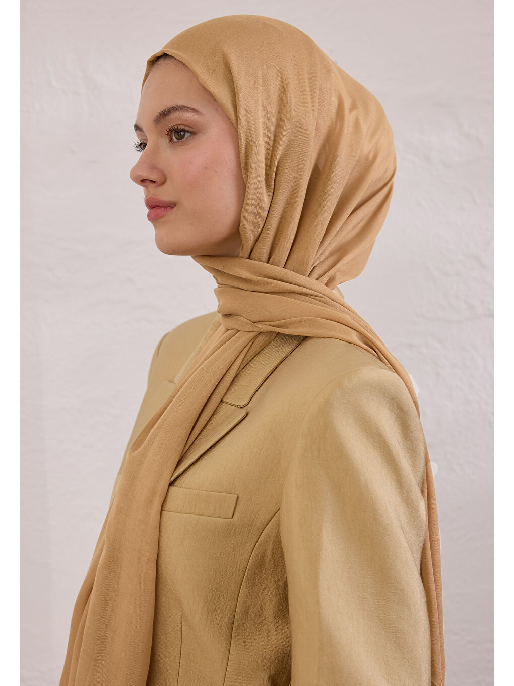 Bej Latte Soft Viskon Şal-1