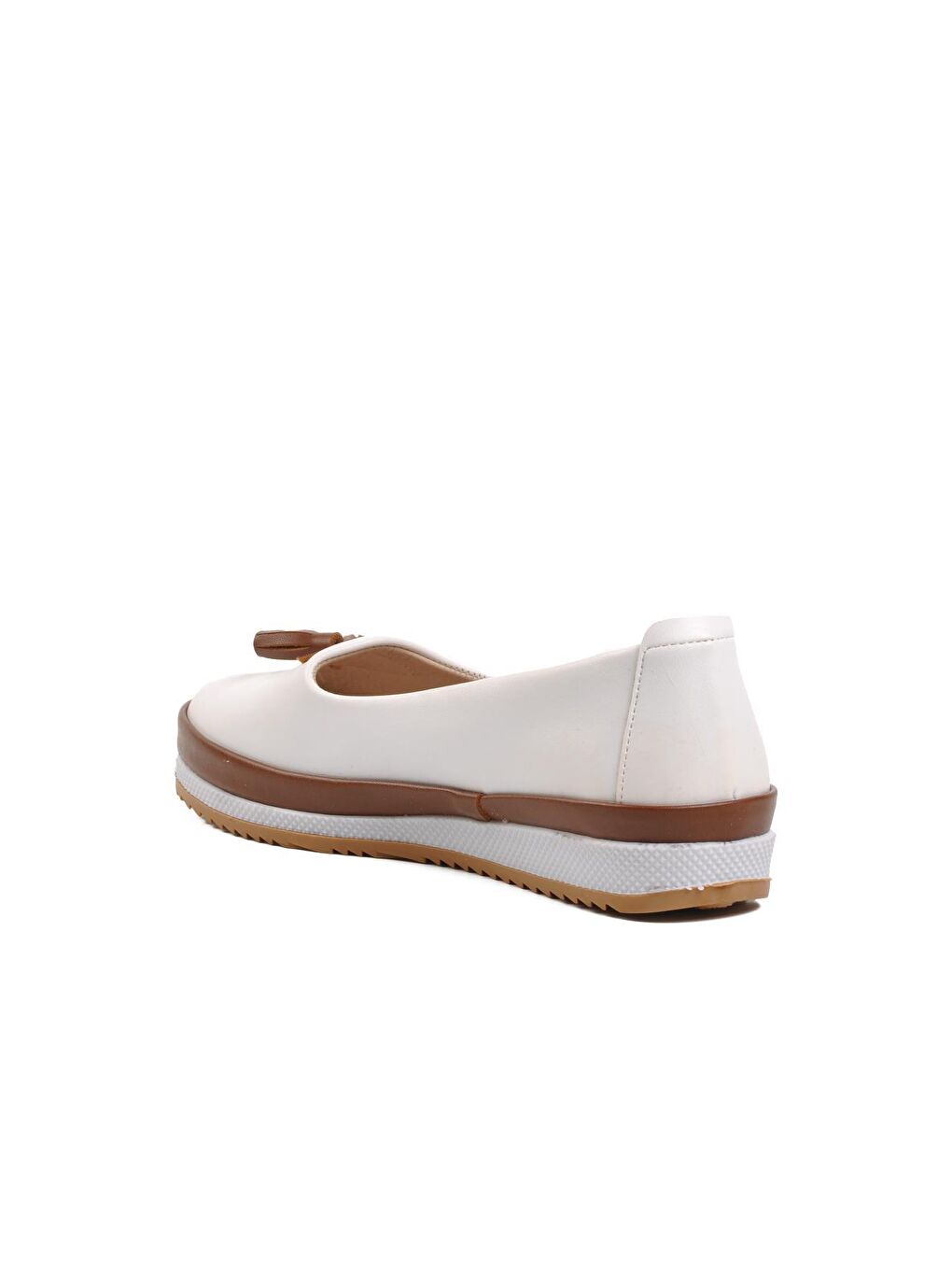 165 Beyaz-Taba Hakiki Deri Kadın Günlük Ayakkabı-3