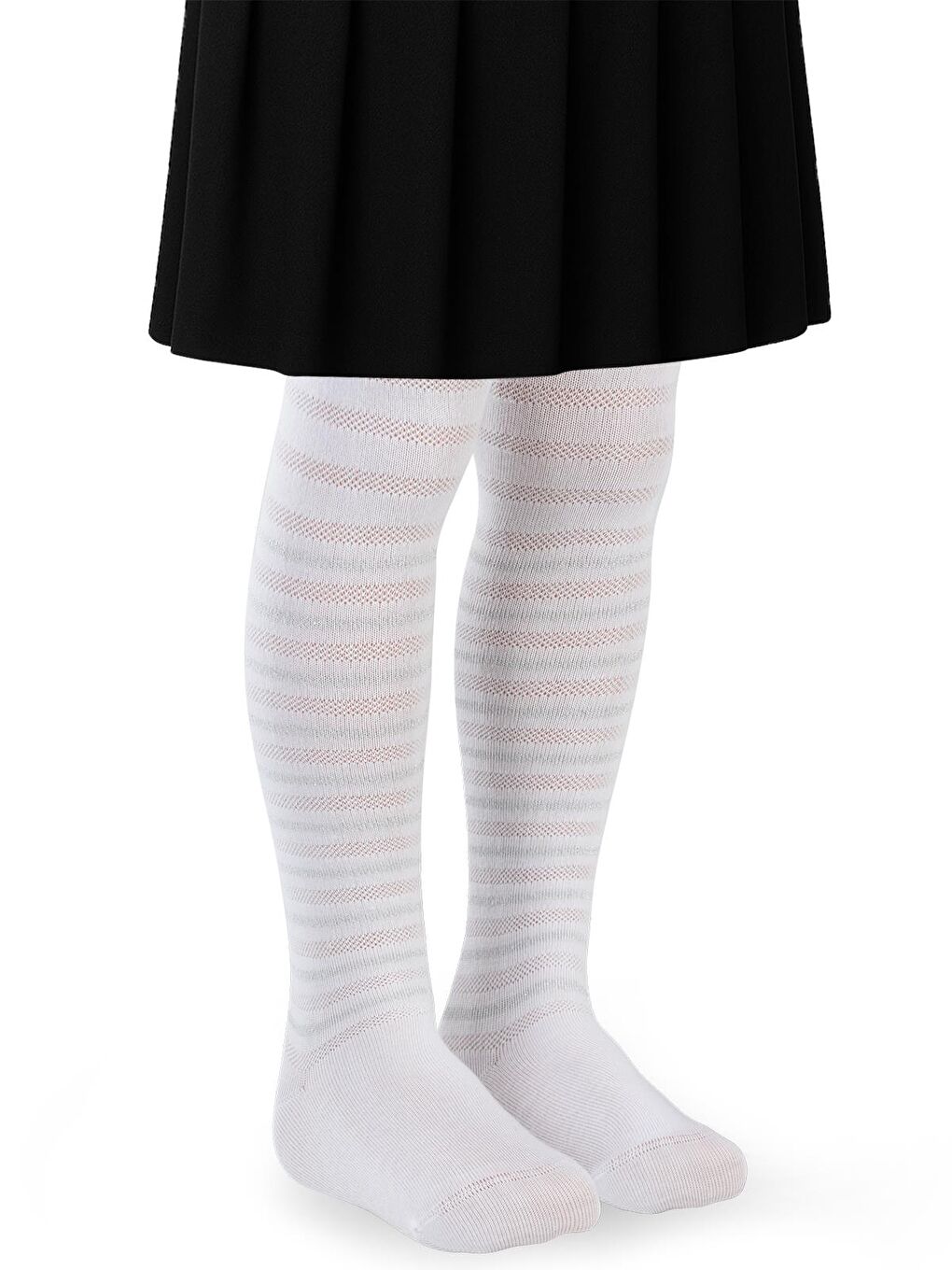 Girls Fileli 3-11 Yas Kız Külotlu Çorap - Beyaz 11-12 Yaş