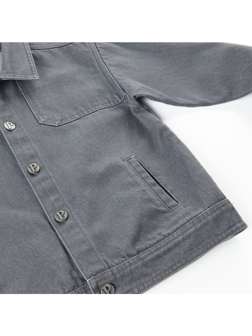 Gri Erkek Çocuk Denim Mont-9